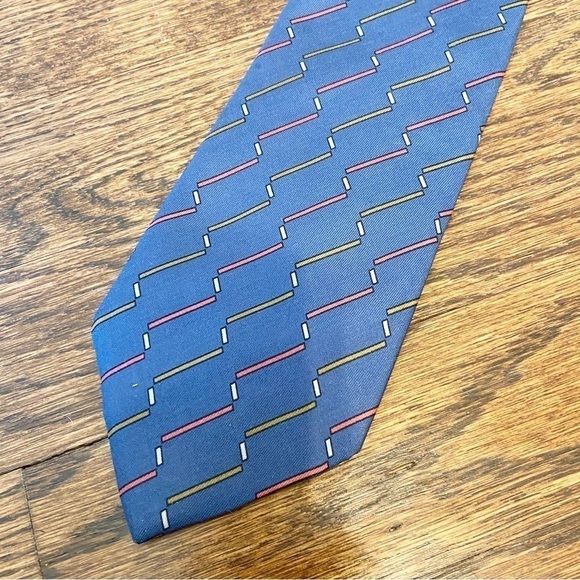 Pierre Cardin | Blue 100% Imported Silk Tie One Size - Picture 4 of 4